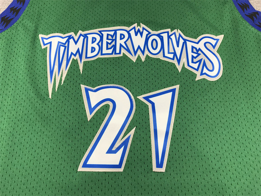 Kevin Garnett #21 Minnesota Timberwolves  1997-98 Throwback Embroidered Jersey