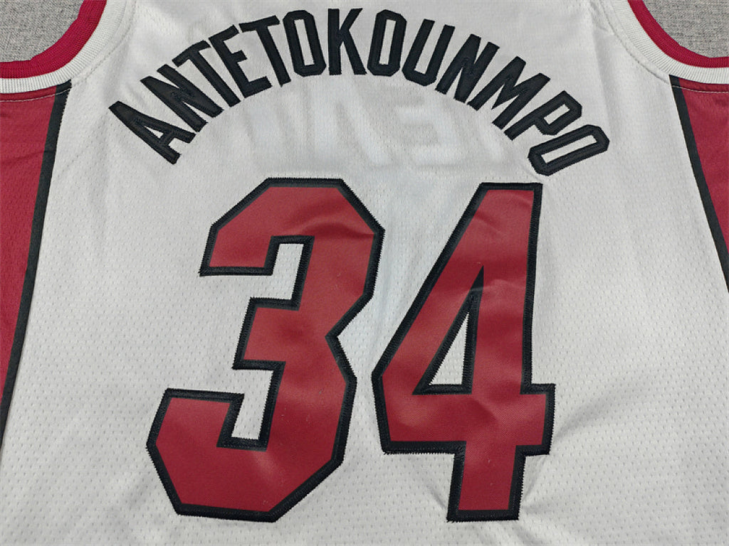 Miami Heat Giannis Antetokounmpo #34 White Jersey – Embroidered
