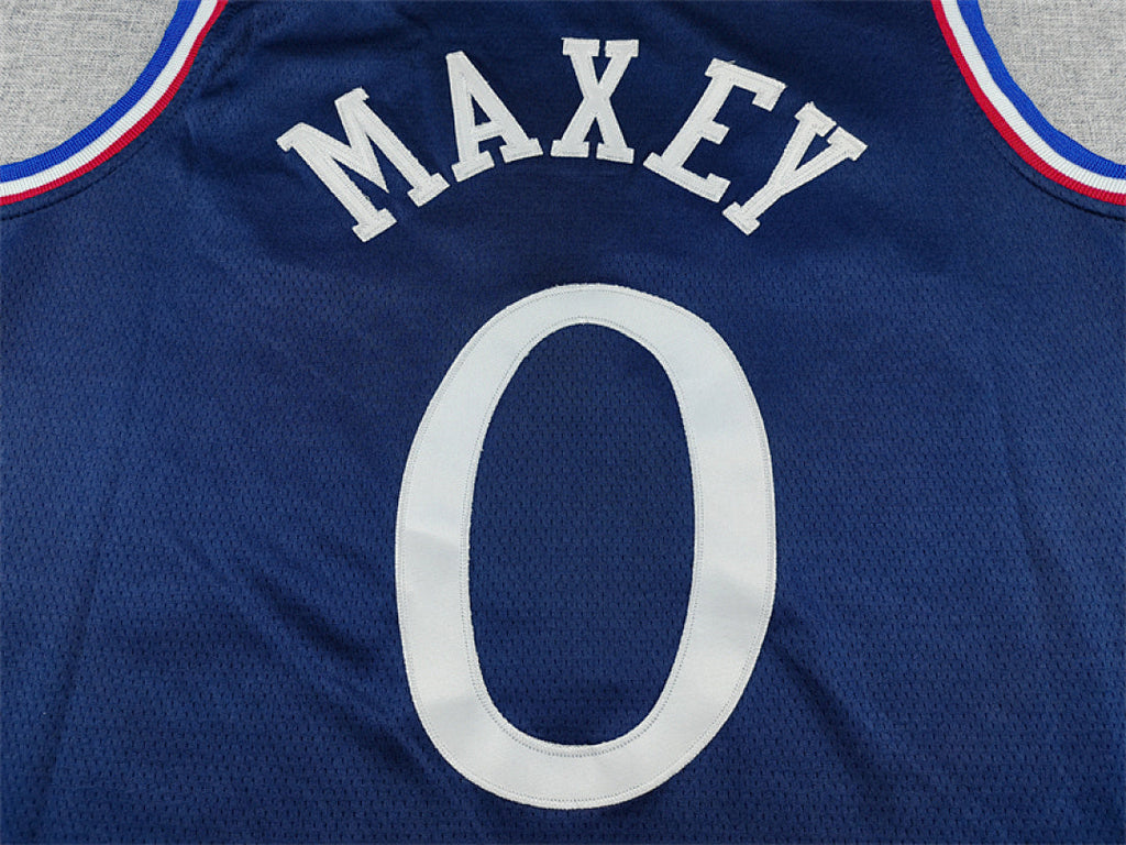 Tyrese Maxey #0 Philadelphia 76ers 2026 Navy Blue City Edition Swingman Embroidered Jersey