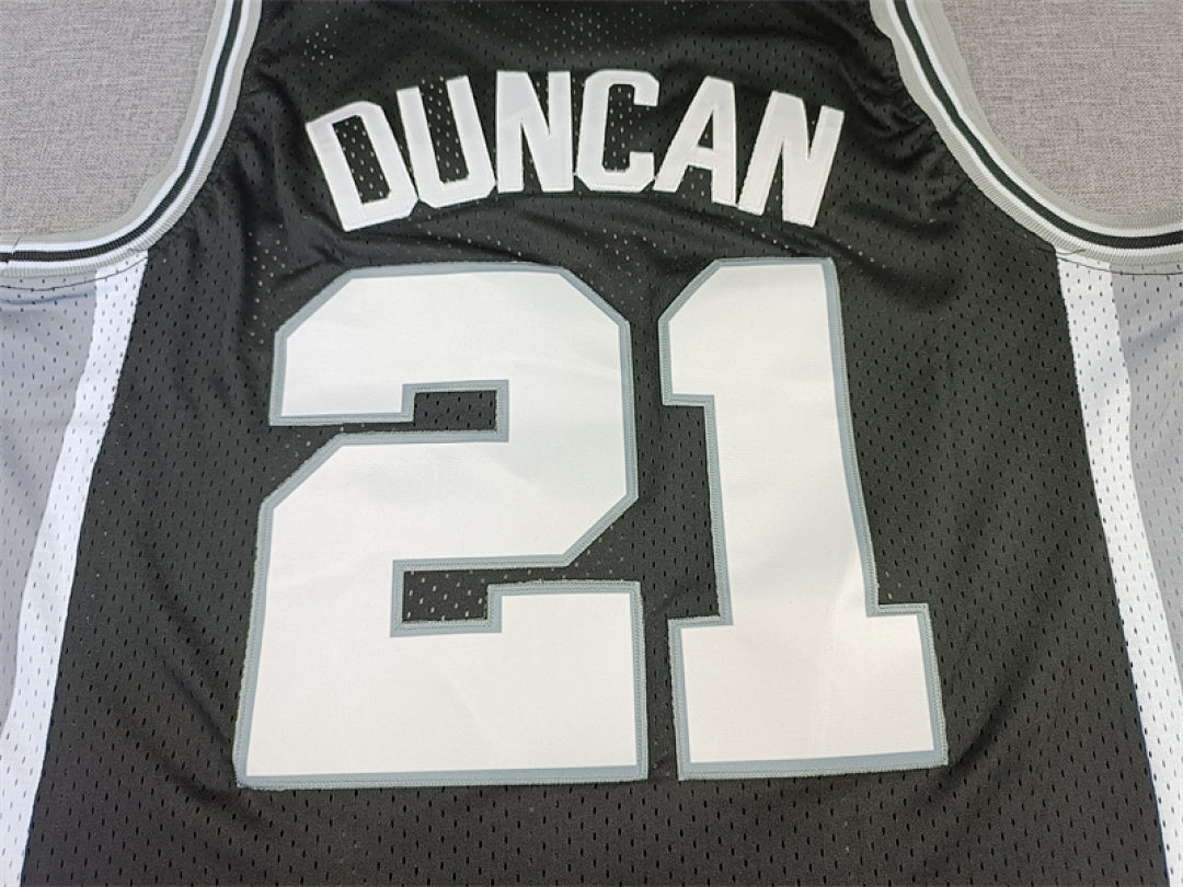 Tim Duncan #21 San Antonio Spurs Black 1998-99 Throwback Embroidered Jersey