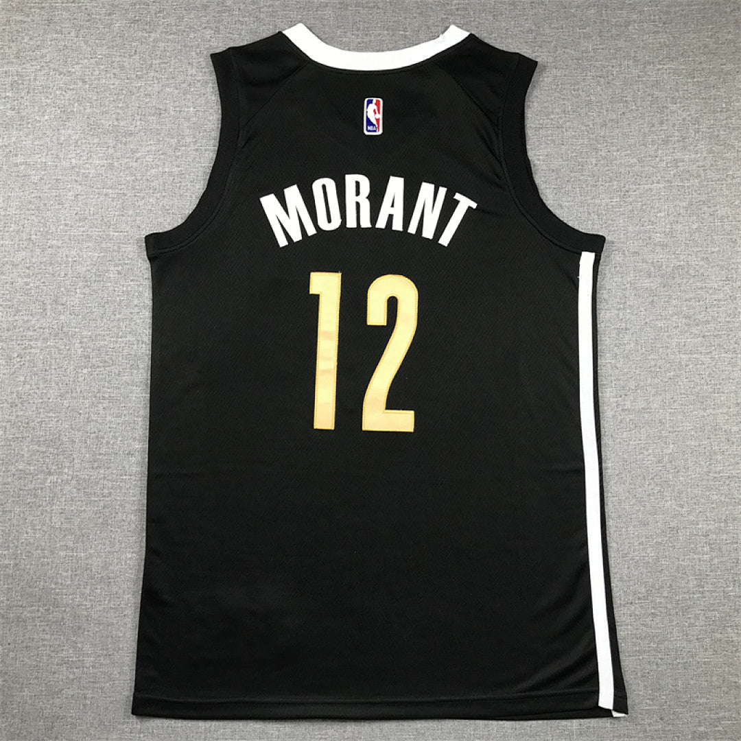 Ja Morant# 12 Memphis Grizzlies 2024 Black City Edition Swingman Embroidered Jersey