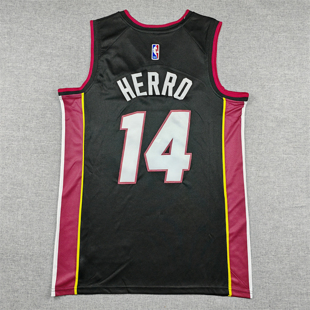 Tyler Herro# 14 Miami Heat White Black City Edition Swingman Embroidered Jersey