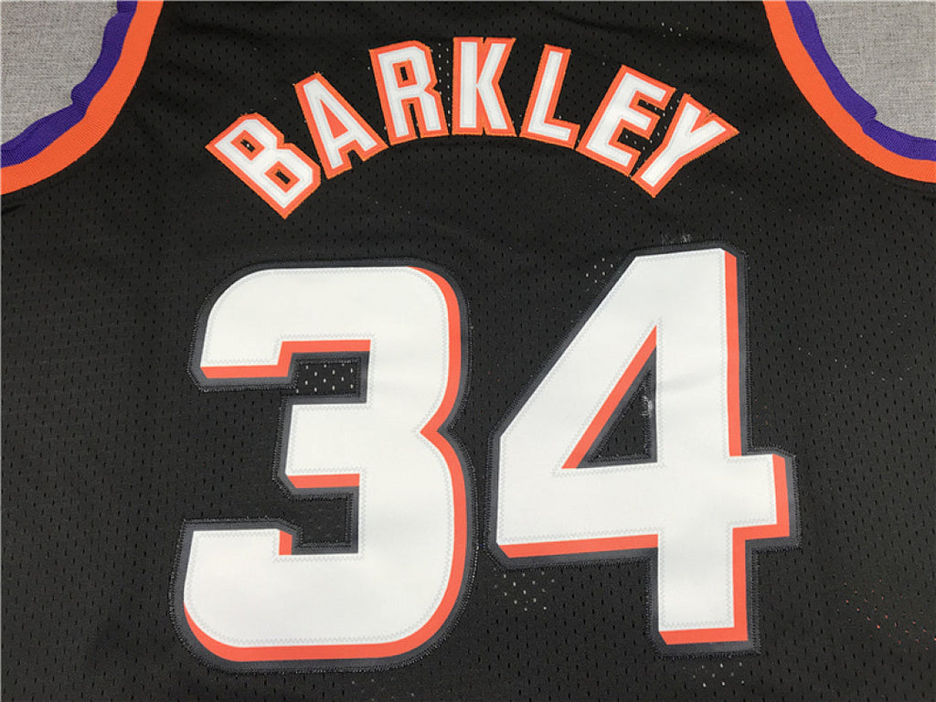 Charles Barkley #34 Phoenix Suns 1992-93 Black Throwback Embroidered Jersey