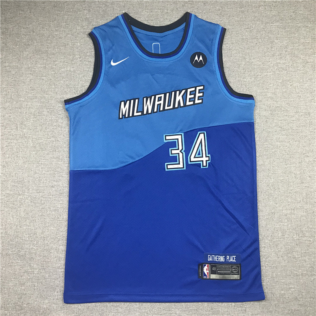Giannis Antetokounmpo# 34 Milwaukee Bucks City Edition Swingman Embroidered Jersey