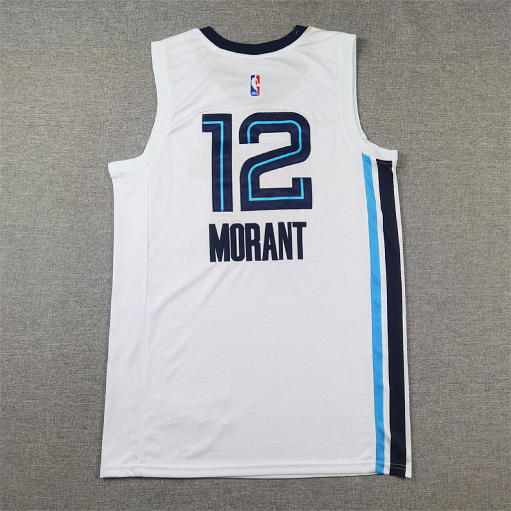 Ja Morant# 12 Memphis Grizzlies  2023 White City Edition Swingman Embroidered Jersey