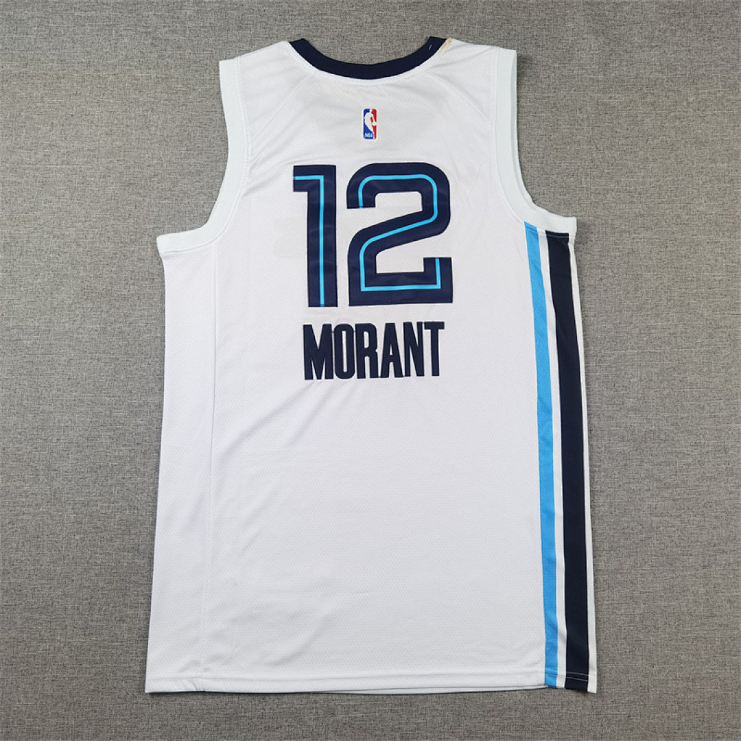 Ja Morant# 12 Memphis Grizzlies  2023 White City Edition Swingman Embroidered Jersey