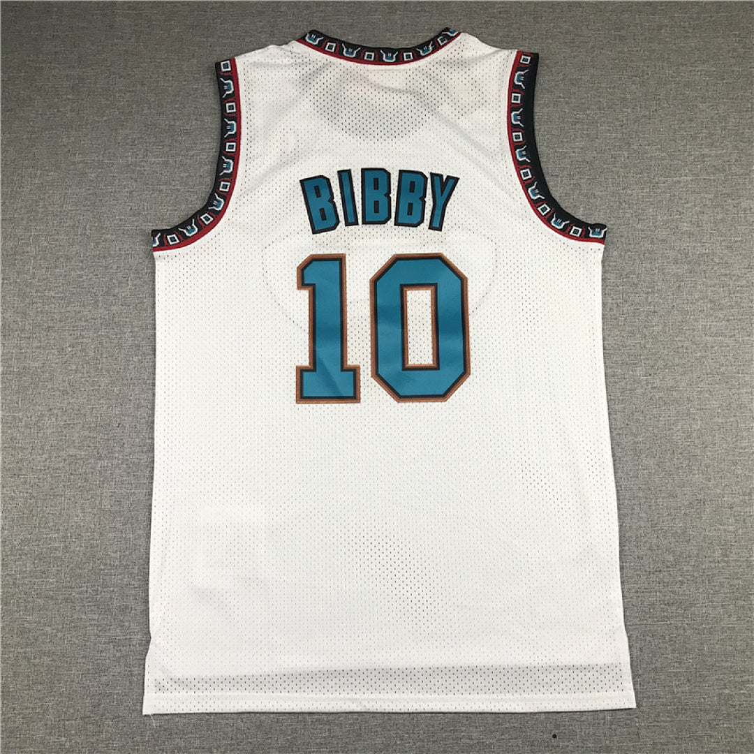 Mike Bibby# 10 Memphis Grizzlies 1998-99 White Throwback Embroidered Jersey