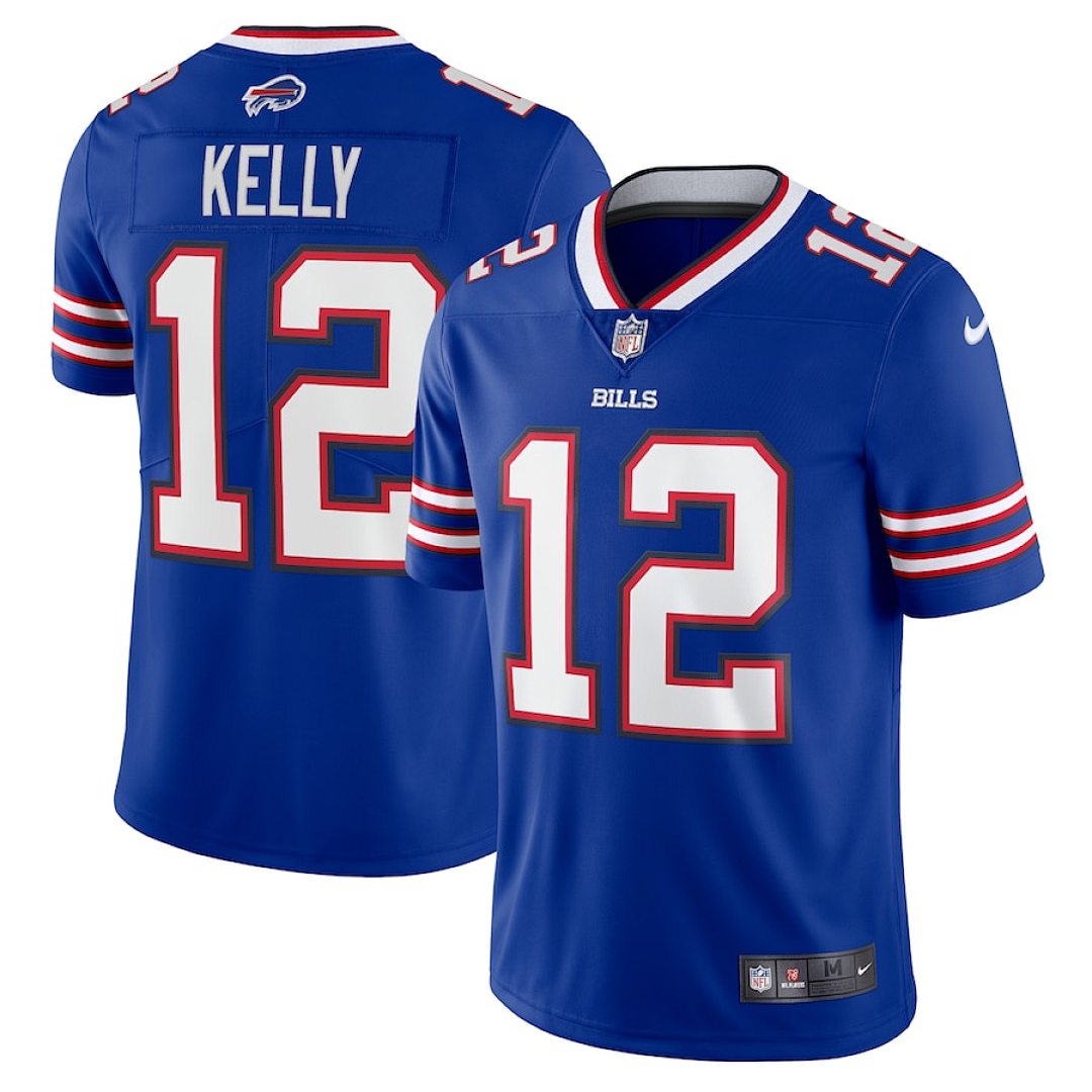 Jim Kelly #12 Buffalo Bills blue Jersey