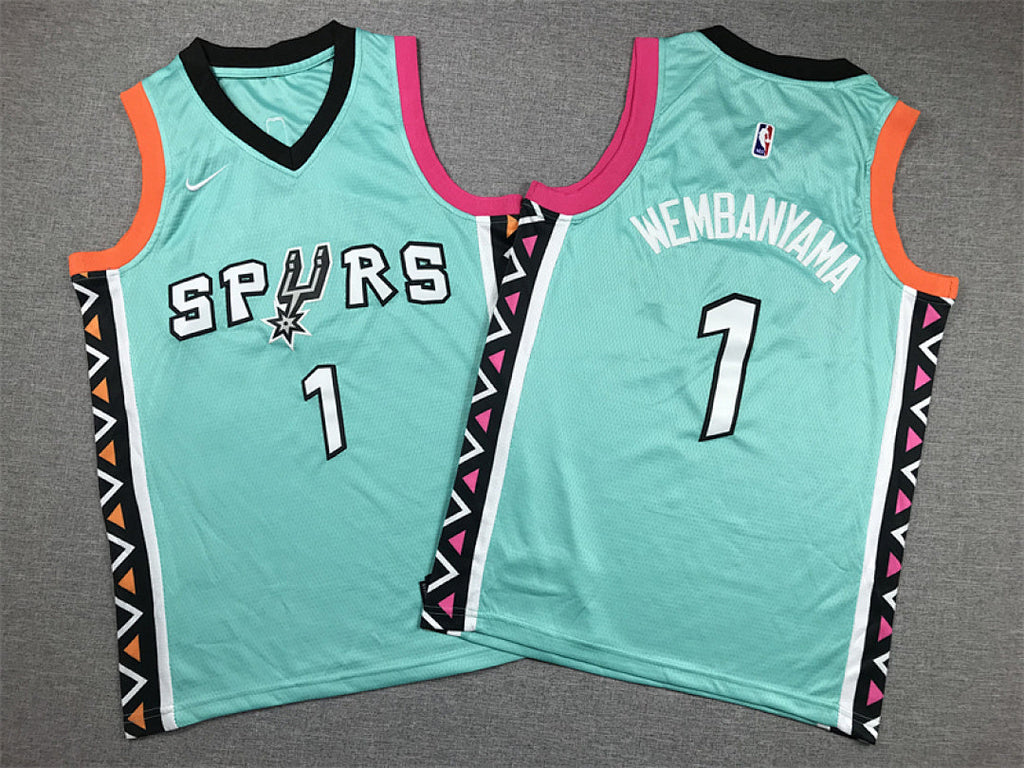 Youth Victor Wembanyama San Antonio Spurs #1 City Edition Swingman Embroidered Jersey