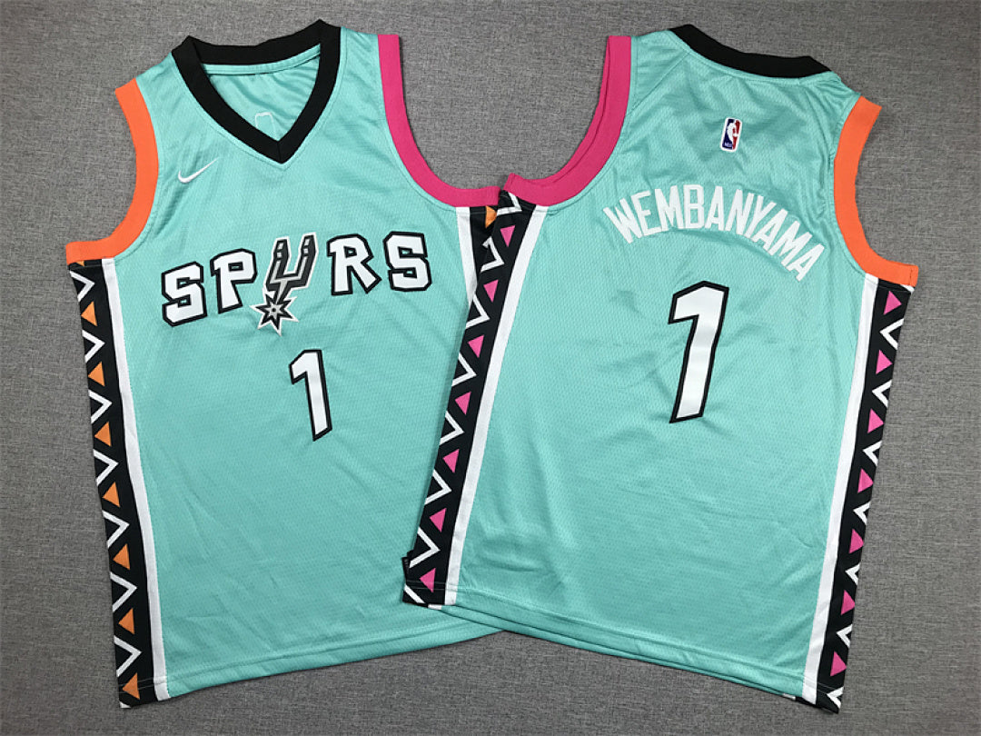 Youth Victor Wembanyama San Antonio Spurs #1 City Edition Swingman Embroidered Jersey
