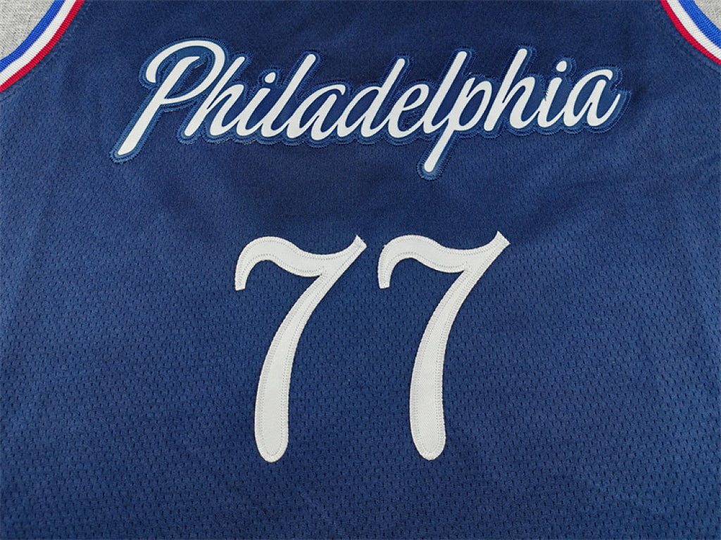 V. J. Edgecombe #77 Philadelphia 76ers Navy Blue City Edition Swingman Embroidered Jersey