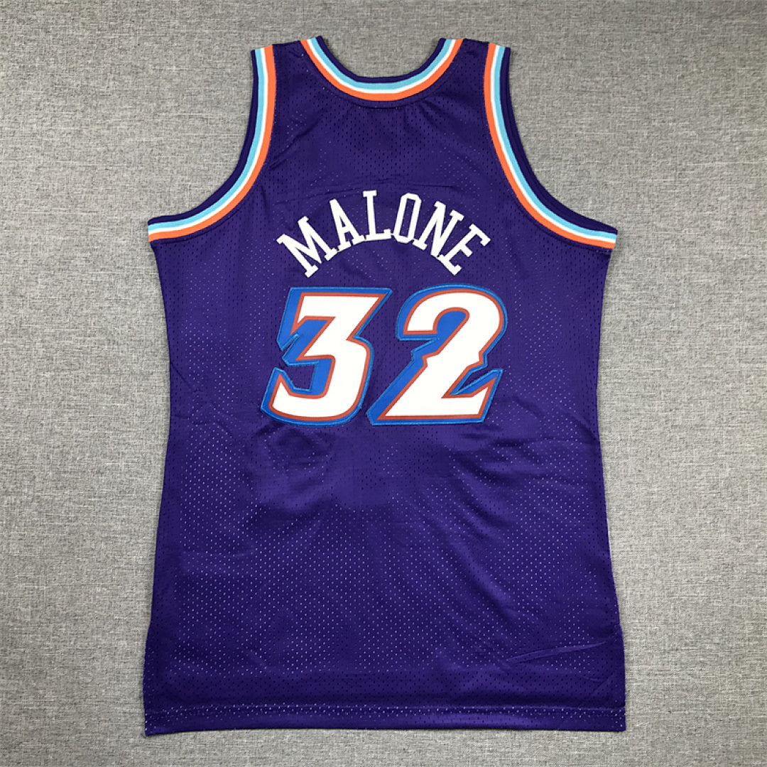 Youth Karl Malone Utah Jazz #32 1996-97 Throwback Embroidered Jersey