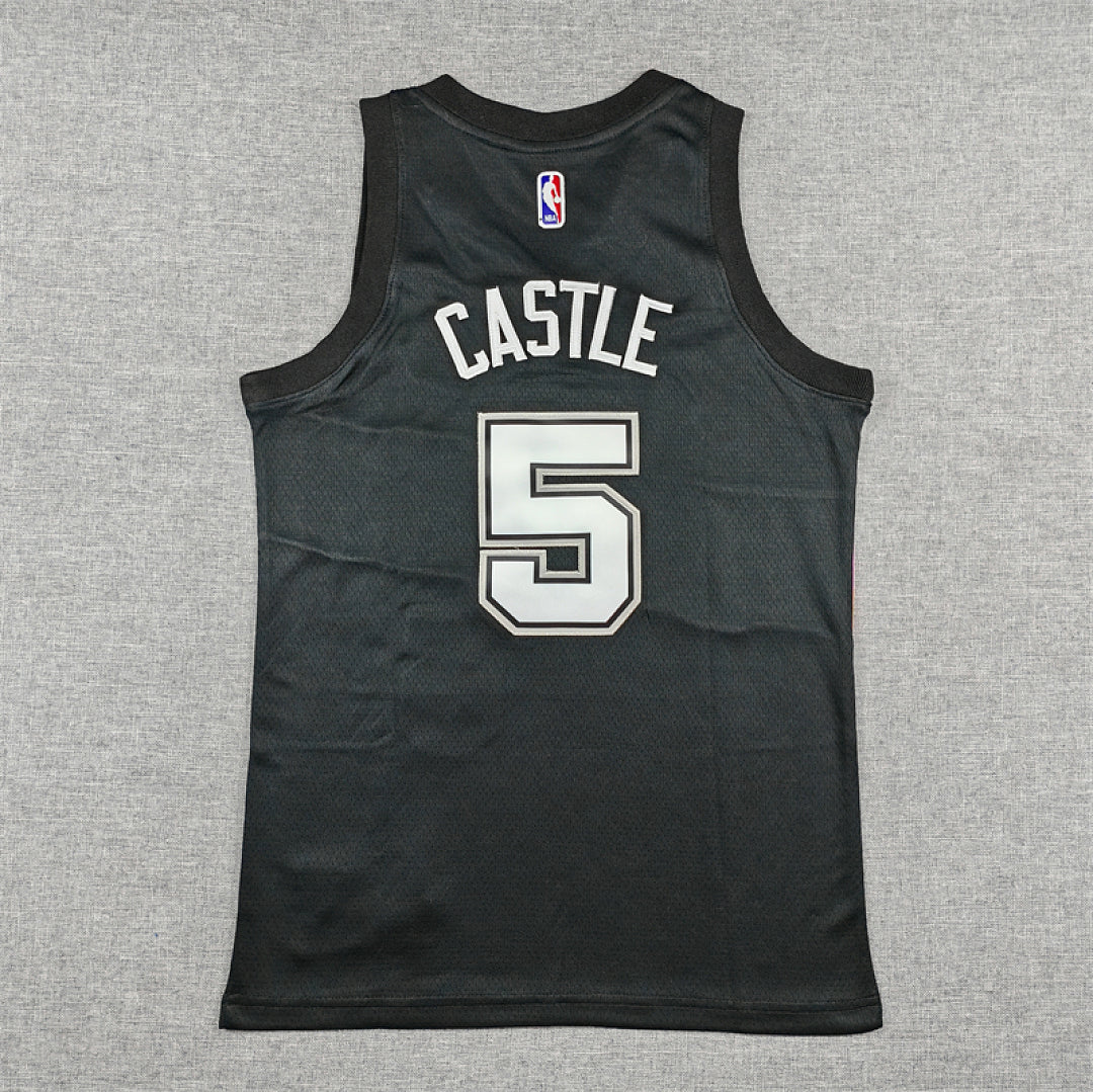 Youth Stephon Castle San Antonio Spurs #5 Black City Edition Swingman Embroidered Jersey