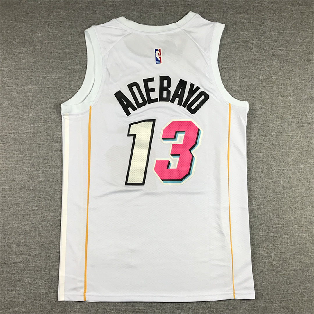 Bam Adebayo# 13 Miami Heat 2023 White City Edition Swingman Embroidered Jersey