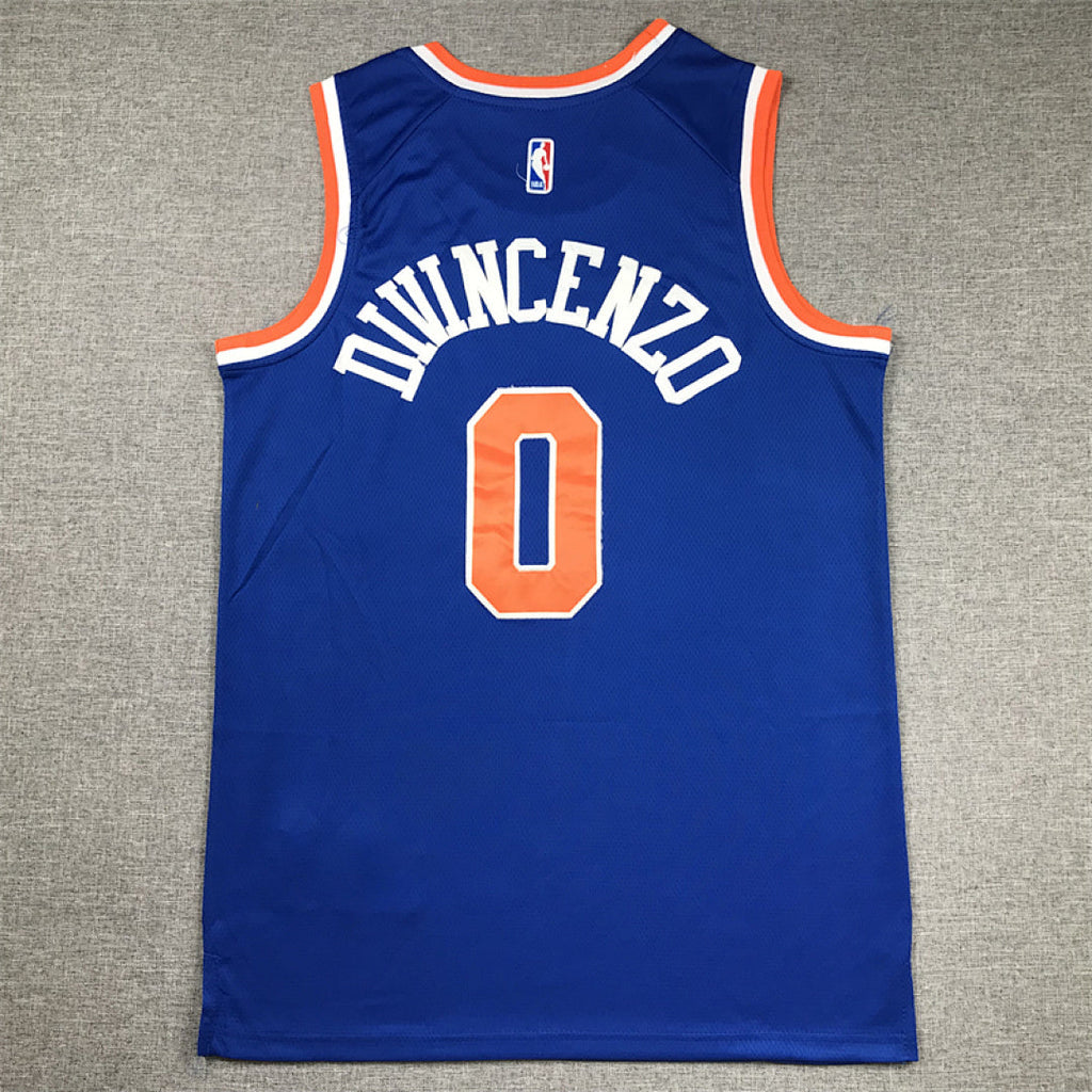 Donte DiVincenzo#0 New York Knicks Blue City Edition Swingman Embroidered Jersey