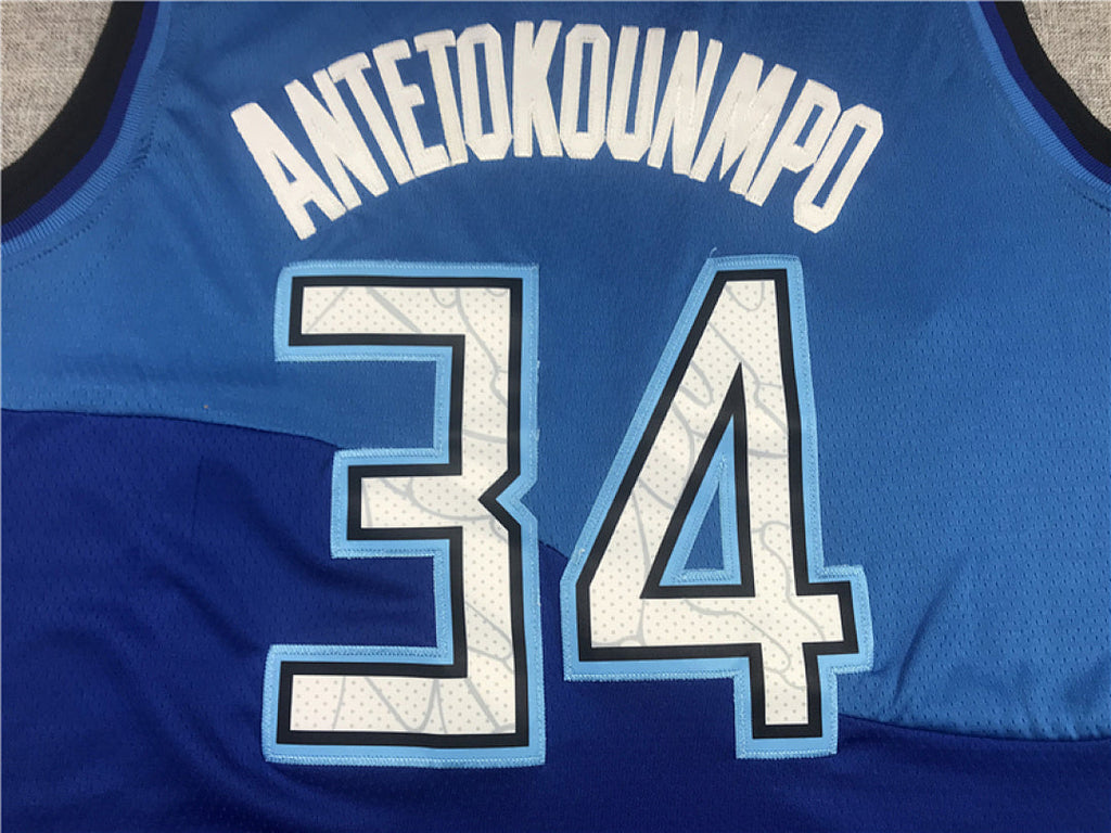 Giannis Antetokounmpo# 34 Milwaukee Bucks City Edition Swingman Embroidered Jersey