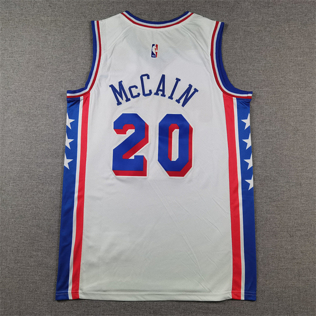 Jared McCain #20 Philadelphia 76ers White City Edition Swingman Embroidered Jersey