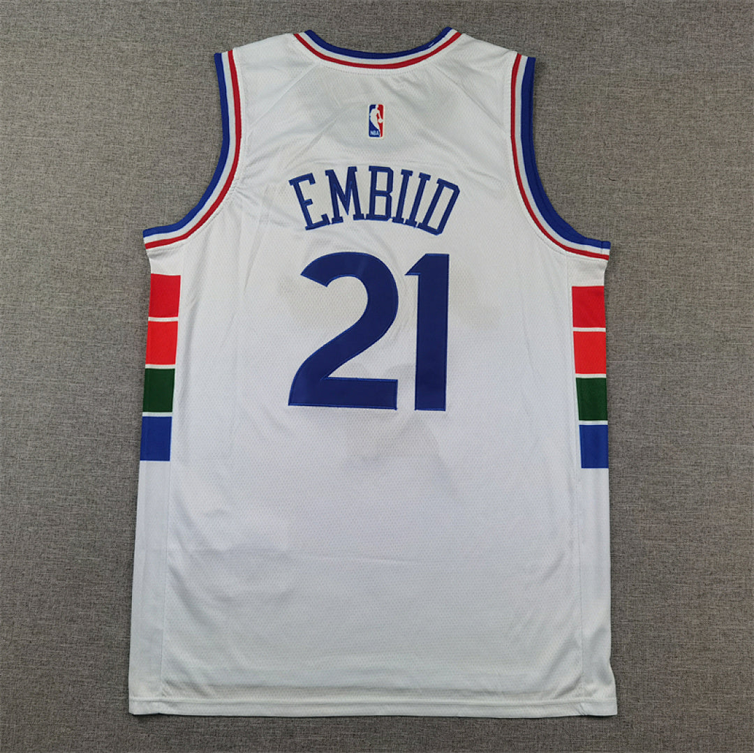 Joel Hans Embiid #21 Philadelphia 76ers White City Edition Swingman Embroidered Jersey