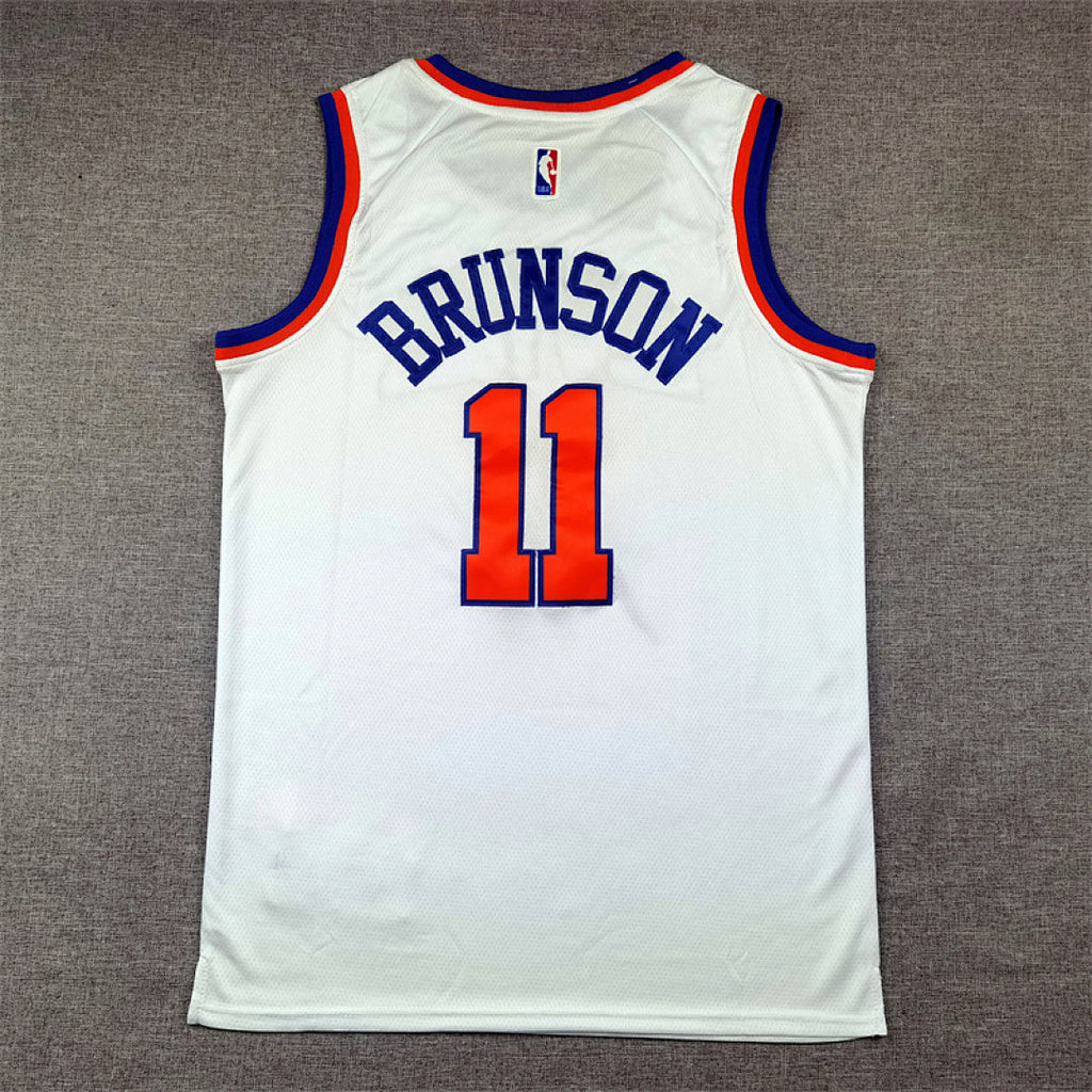 Jalen Brunson#11 New York Knicks White City Edition Swingman Embroidered Jersey