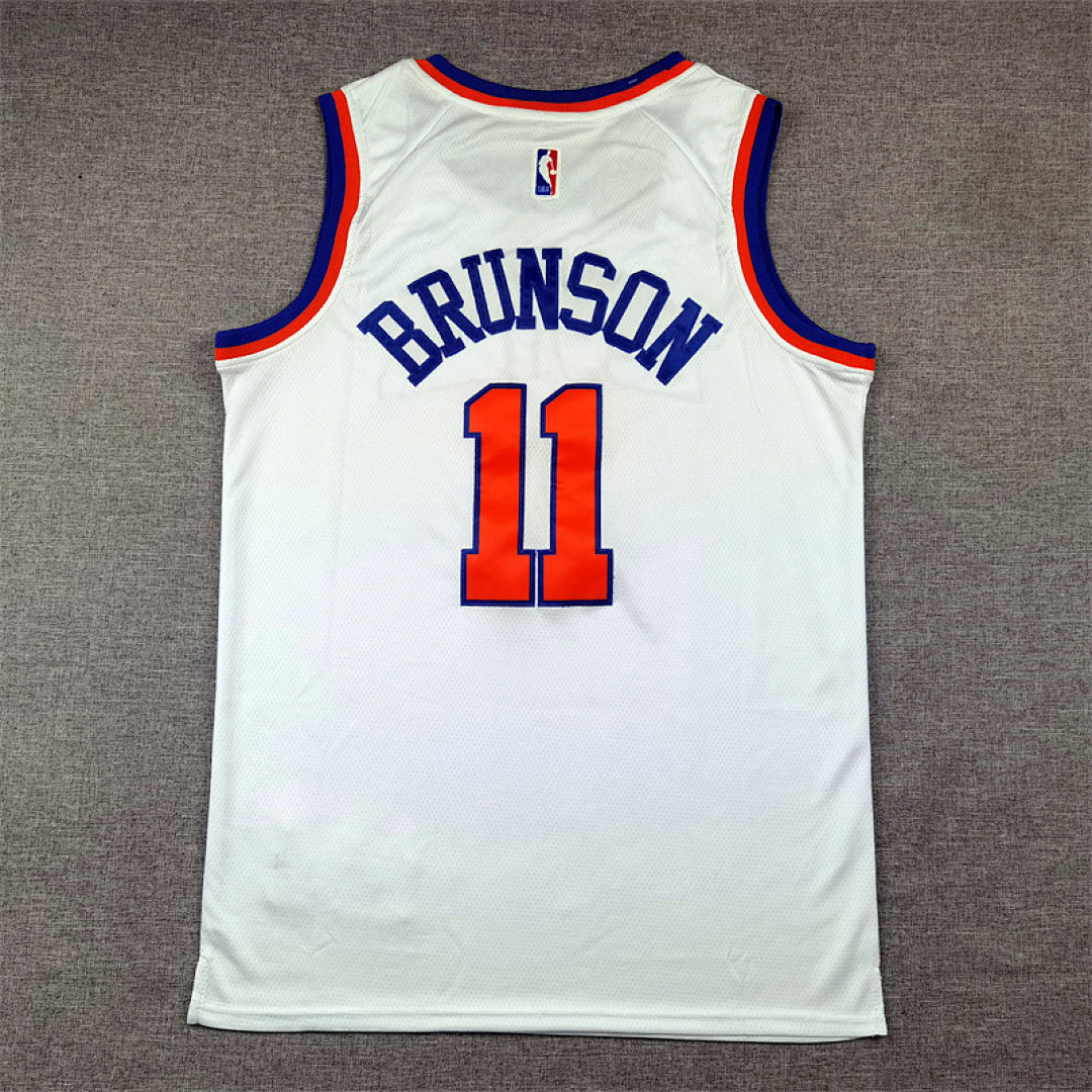 Jalen Brunson#11 New York Knicks White City Edition Swingman Embroidered Jersey