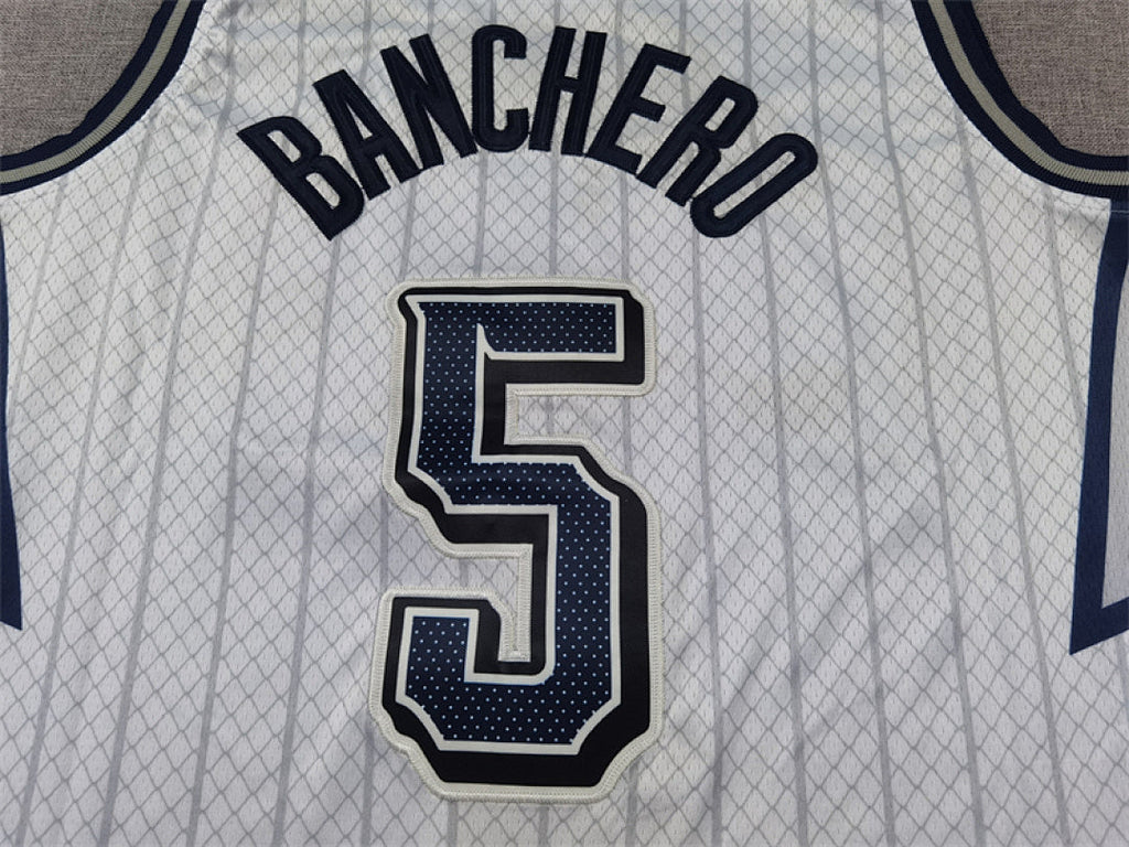 Paolo Napoleon James Banchero#5 Orlando Magic 2025 White City Edition Swingman Embroidered Jersey