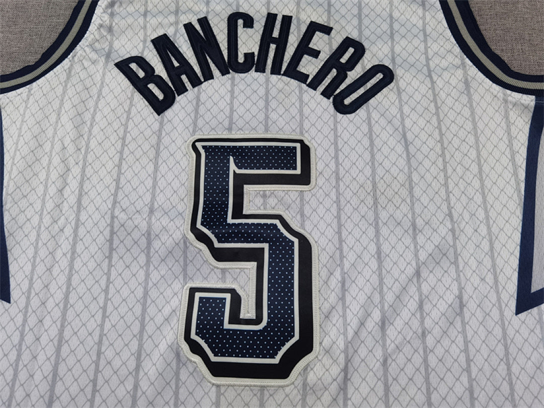 Paolo Napoleon James Banchero#5 Orlando Magic 2025 White City Edition Swingman Embroidered Jersey