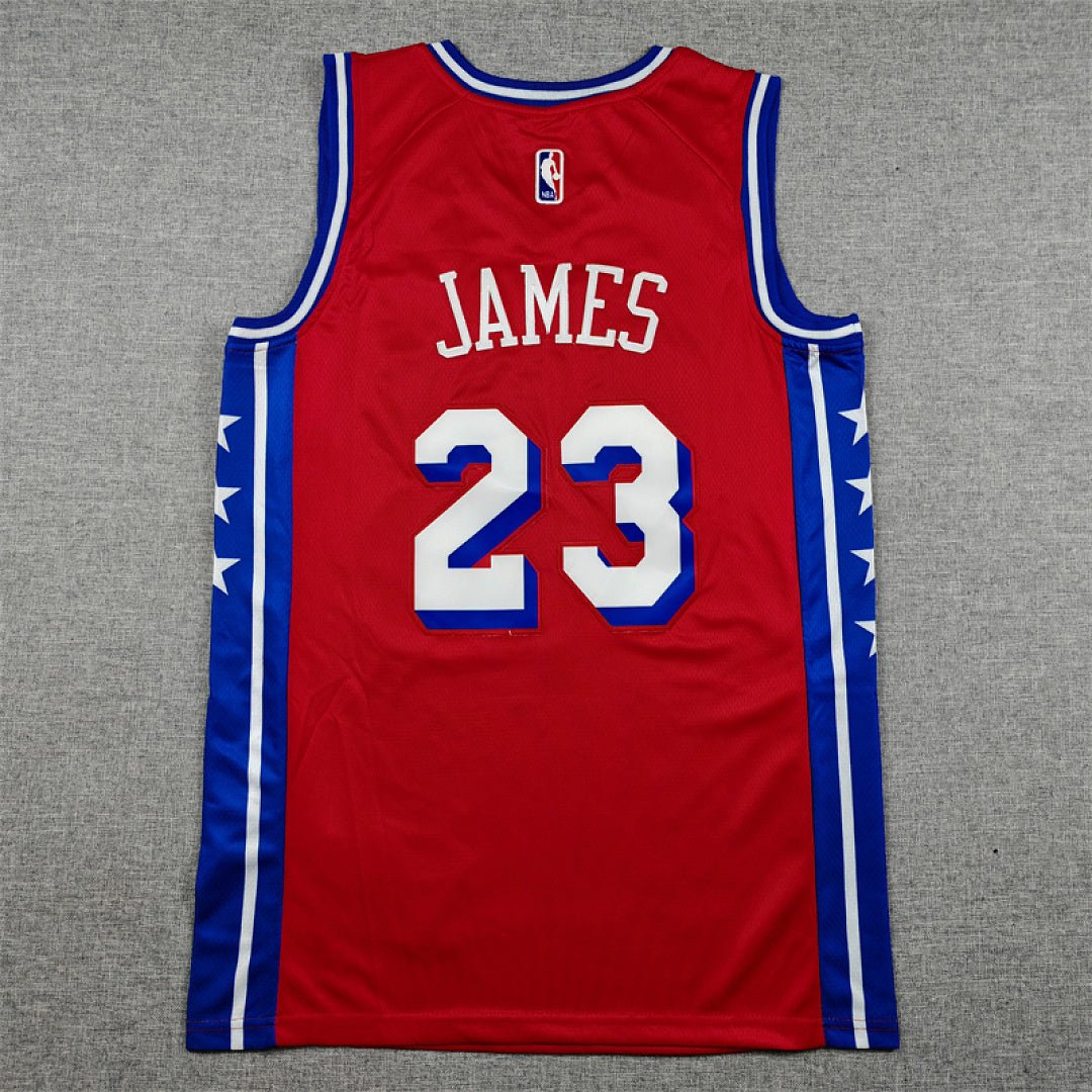 Philadelphia 76ers LeBron James #23 Red Jersey – Embroidered