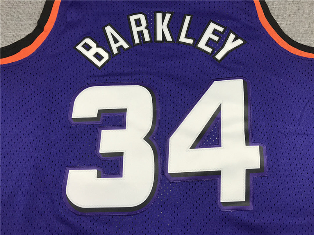 Charles Barkley #34 Phoenix Suns 1992-93 Purple Throwback Embroidered Jersey
