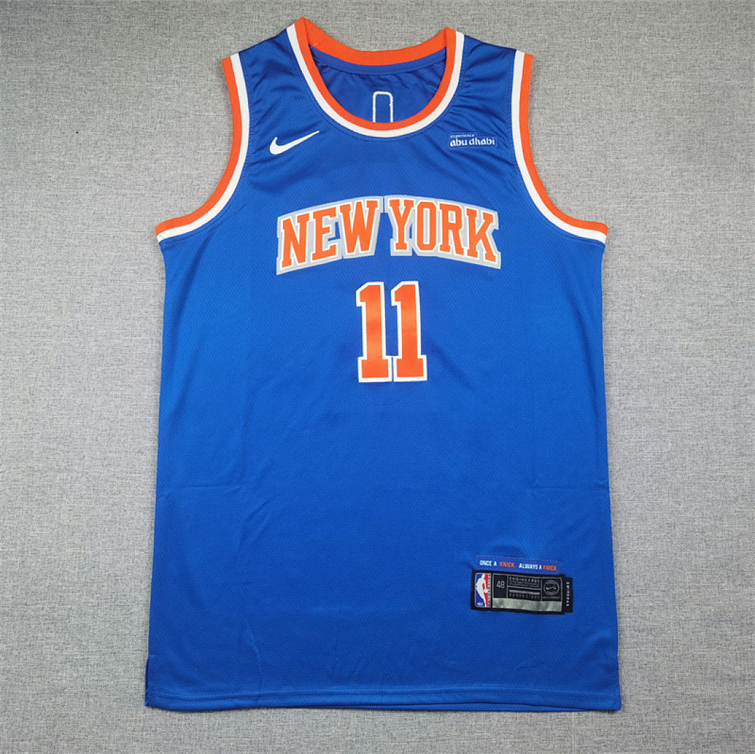 Jalen Brunson#11 New York Knicks Blue City Edition Swingman Embroidered Jersey