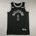 Victor Wembanyama #1 San Antonio Spurs Black City Edition Swingman Embroidered Jersey