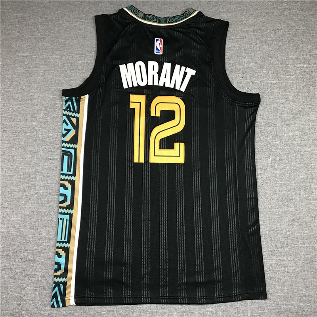 Ja Morant# 12 Memphis Grizzlies Black City Edition Swingman Embroidered Jersey