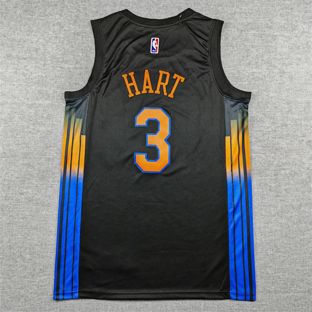Josh Hart#3 New York Knicks 2026 Black Statement Edition  Embroidered Jersey