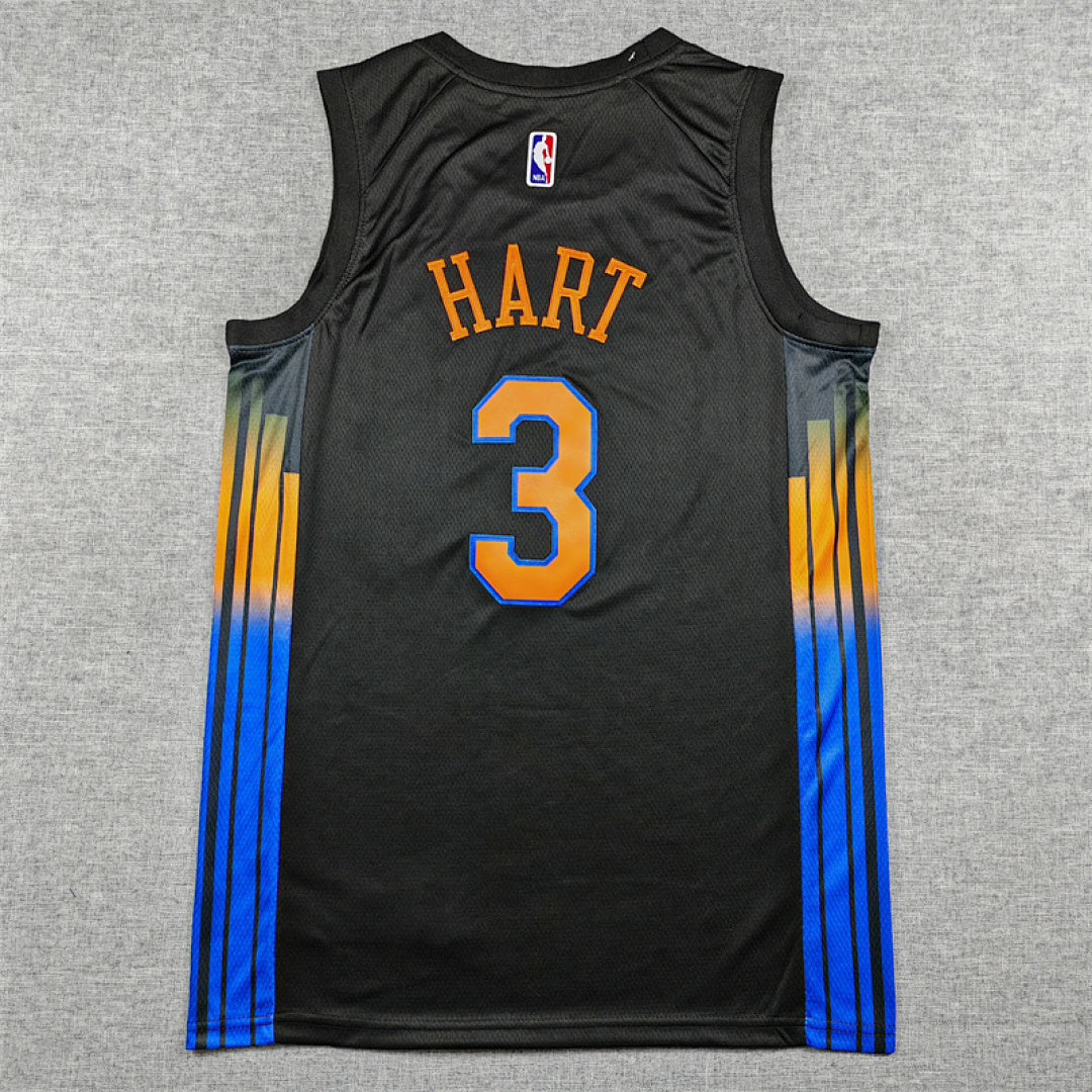 Josh Hart#3 New York Knicks 2026 Black Statement Edition  Embroidered Jersey