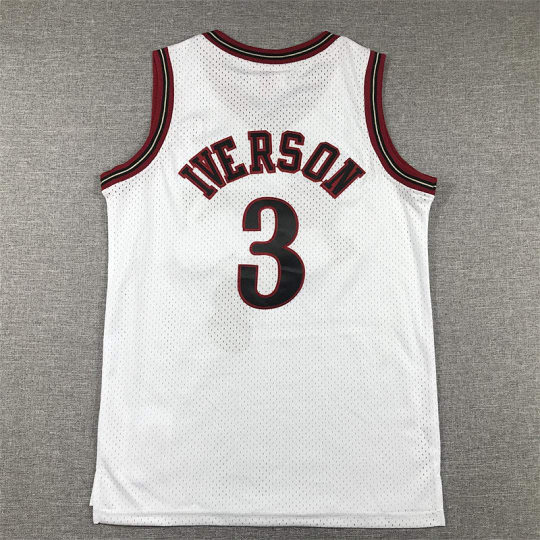 Youth Allen Iverson Philadelphia 76ers #3 Retro 2000-01 Throwback Embroidered Jersey