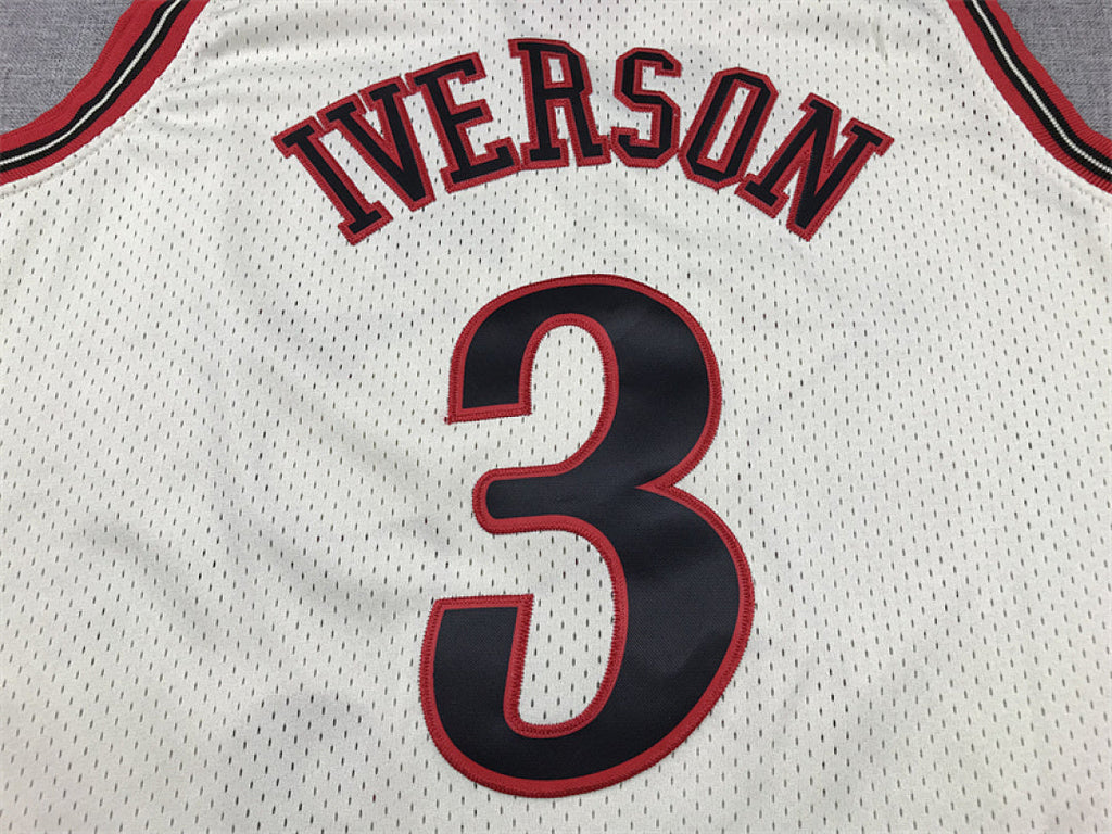 Allen Iverson #3 Philadelphia 76ers Retro Throwback  Embroidered Jersey