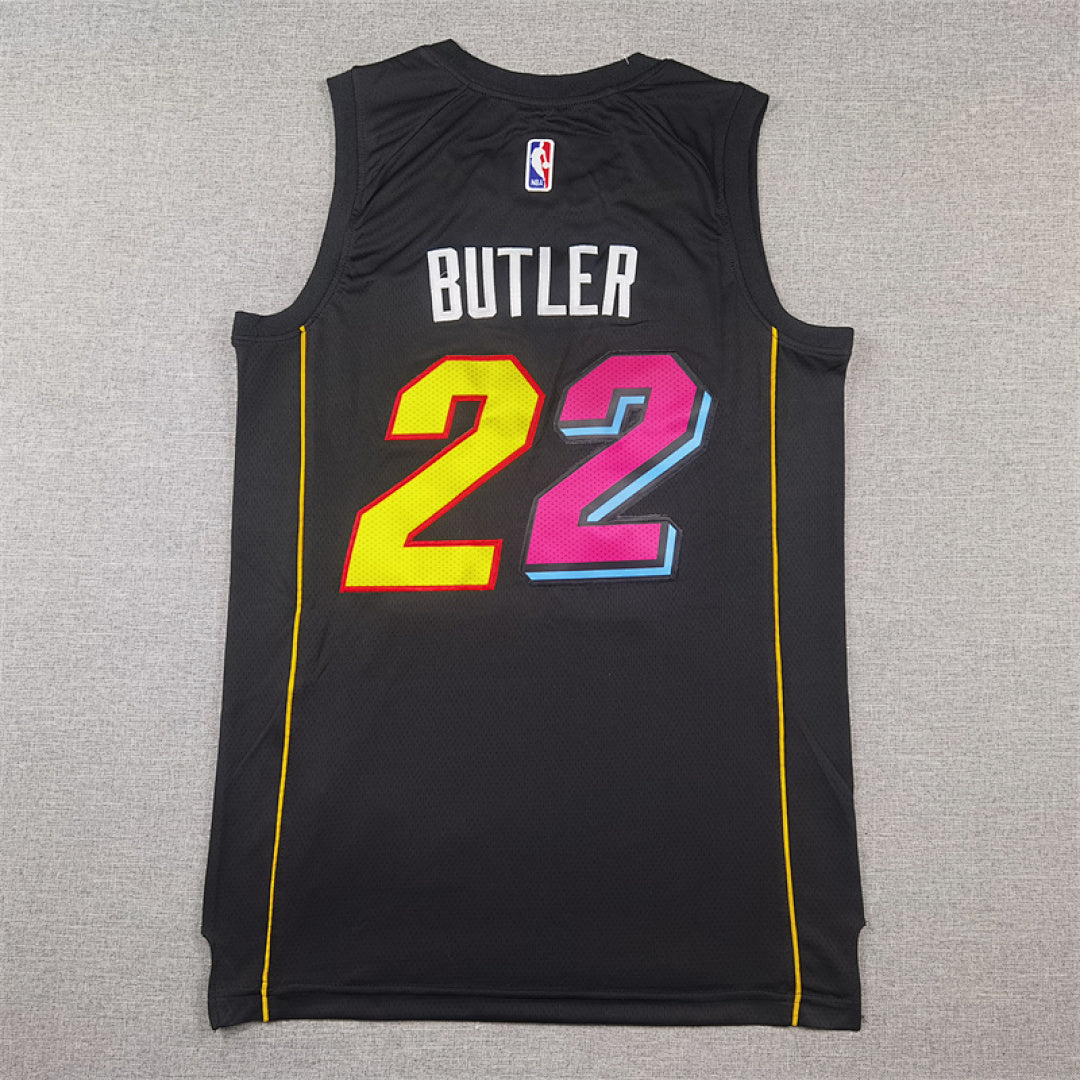 Jimmy Butler# 22 Miami Heat 2022 Black City Edition Swingman Embroidered Jersey
