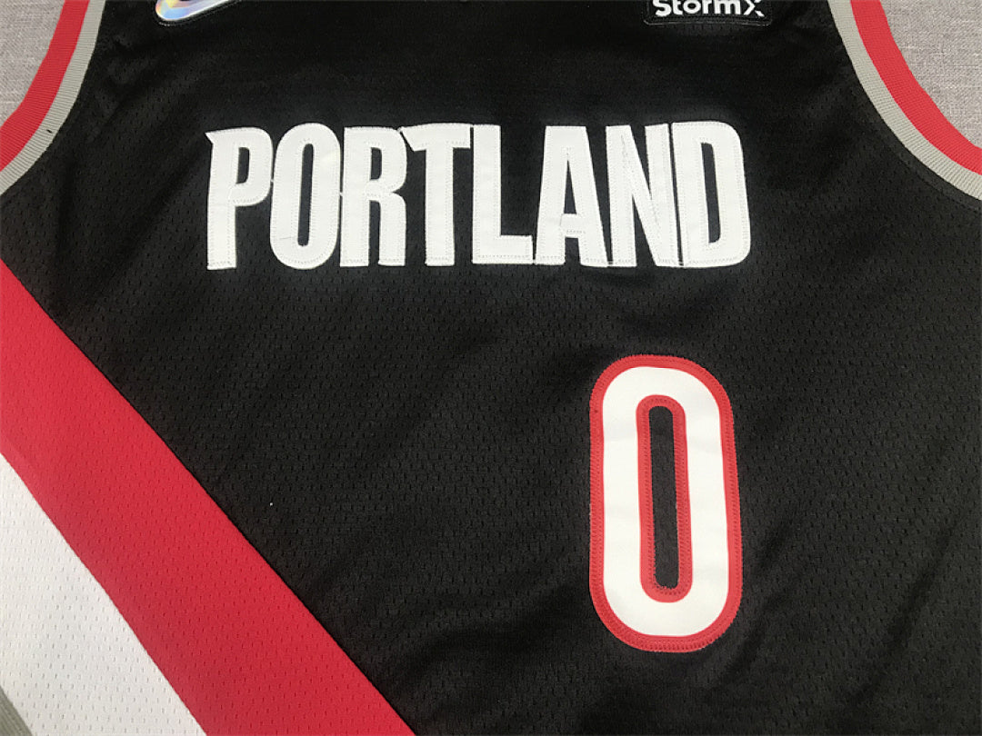 Damian Lillard #0 Portland Trail Blazers Black City Edition Swingman Embroidered Jersey