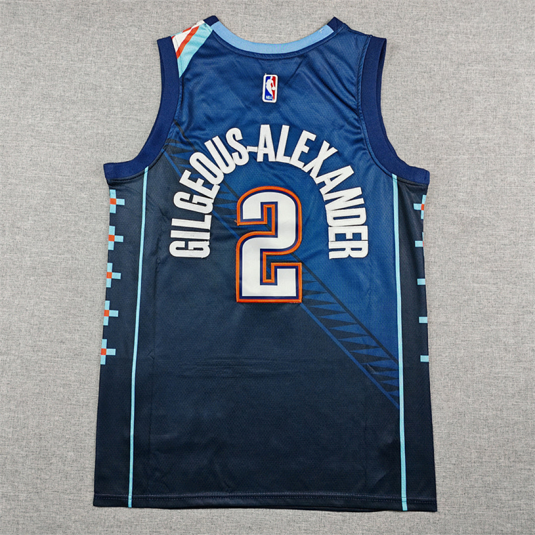 Shai Gilgeous-Alexander#2 Oklahoma City Thunder 2026 Blue City Edition Swingman Embroidered Jersey