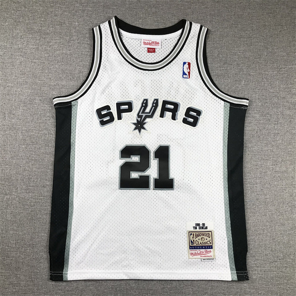 Youth Tim Duncan San Antonio Spurs #21 1998-99 Throwback Embroidered Jersey