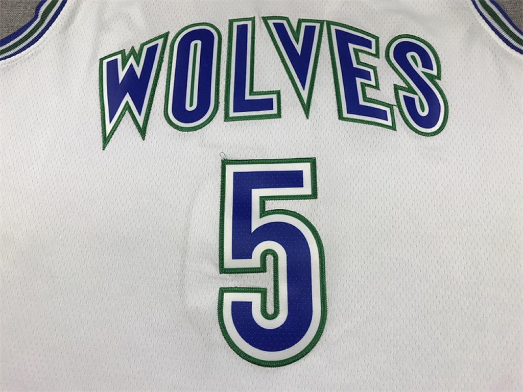Anthony Edwards #5 Minnesota Timberwolves White City Edition Swingman Embroidered Jersey