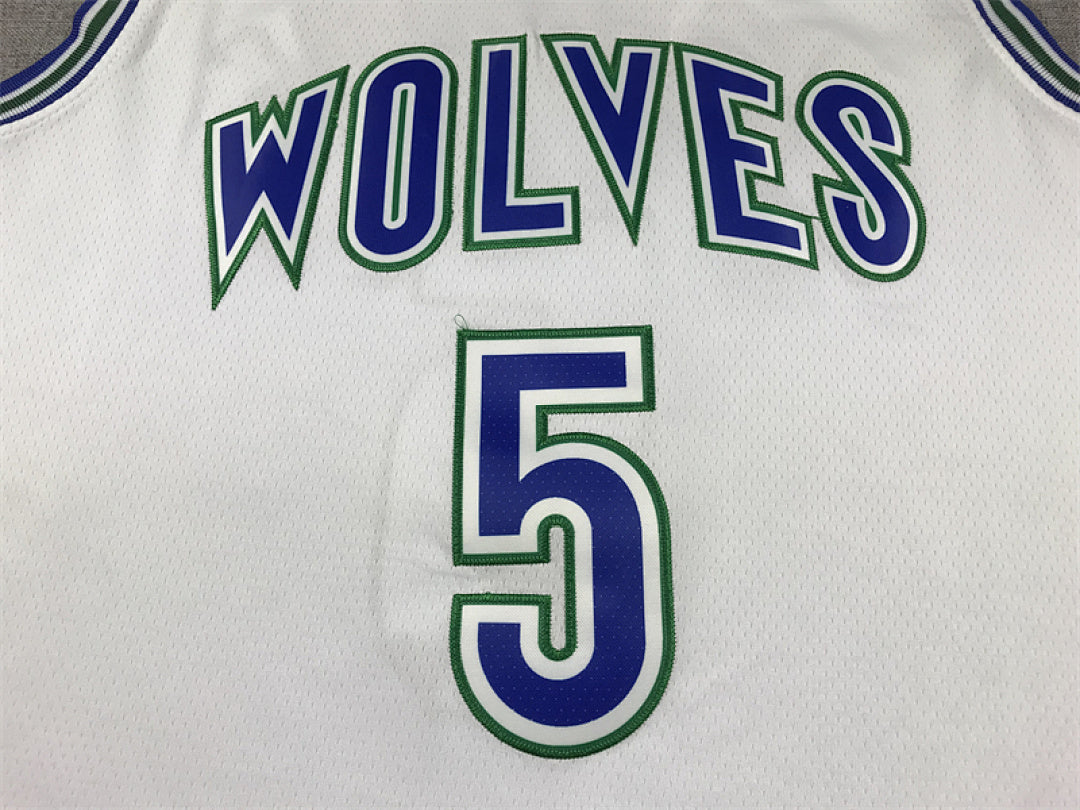 Anthony Edwards #5 Minnesota Timberwolves White City Edition Swingman Embroidered Jersey