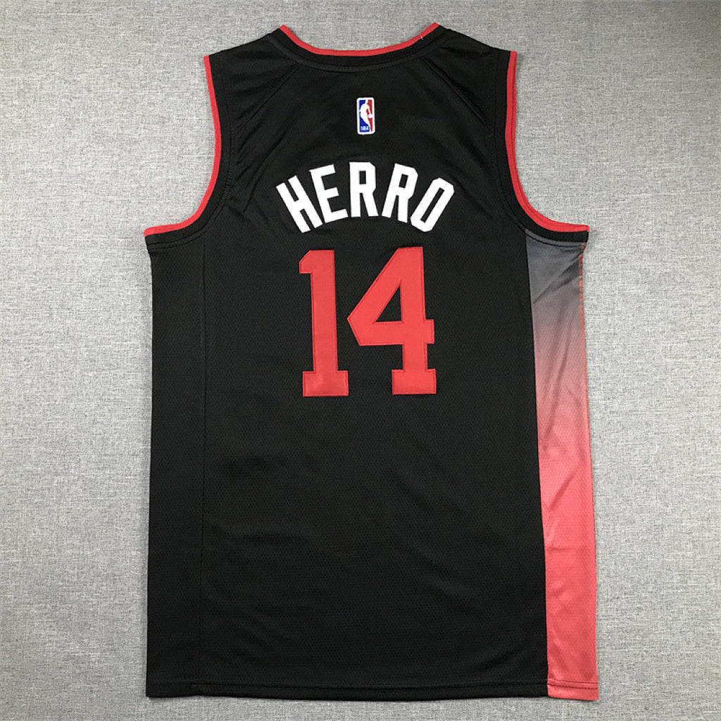 Tyler Herro# 14 Miami Heat 2024 Black City Edition Swingman Embroidered Jersey