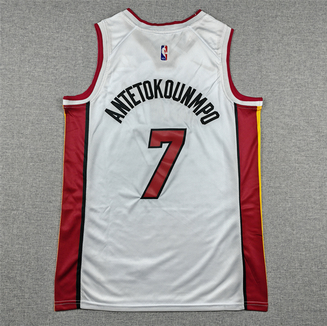 Miami Heat Giannis Antetokounmpo #7 White Jersey – Embroidered