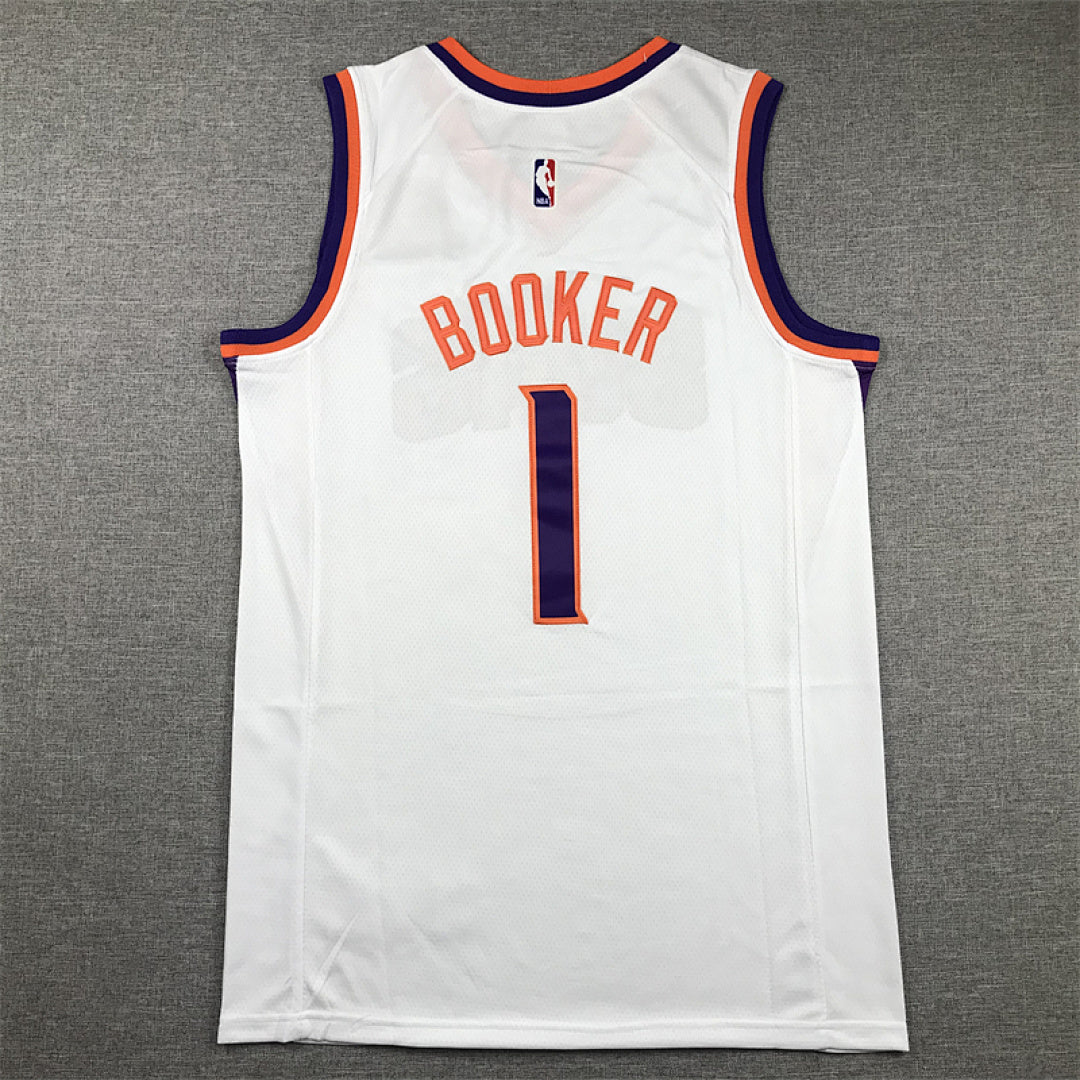 Devin Booker #1 Phoenix Suns White City Edition Swingman Embroidered Jersey