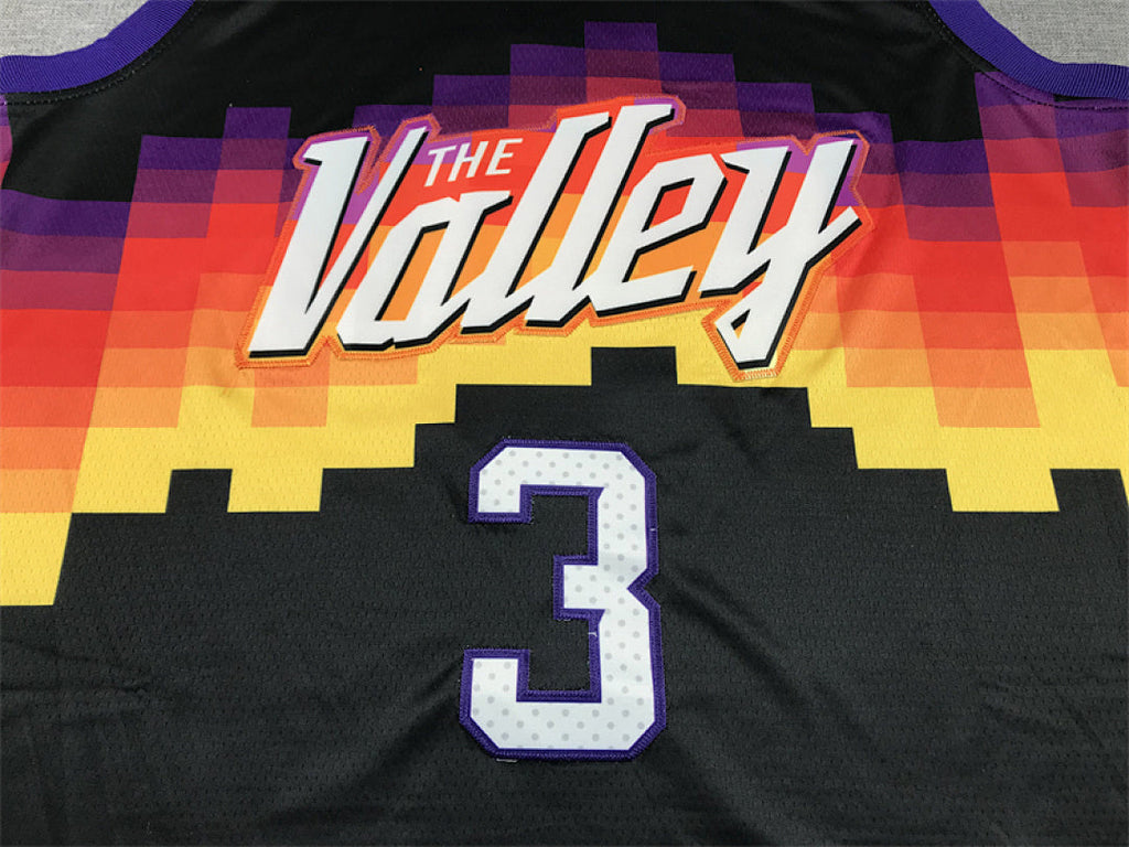Chris Paul #3 Phoenix Suns Black 75th Anniversary Patch City Edition Swingman Embroidered Jersey