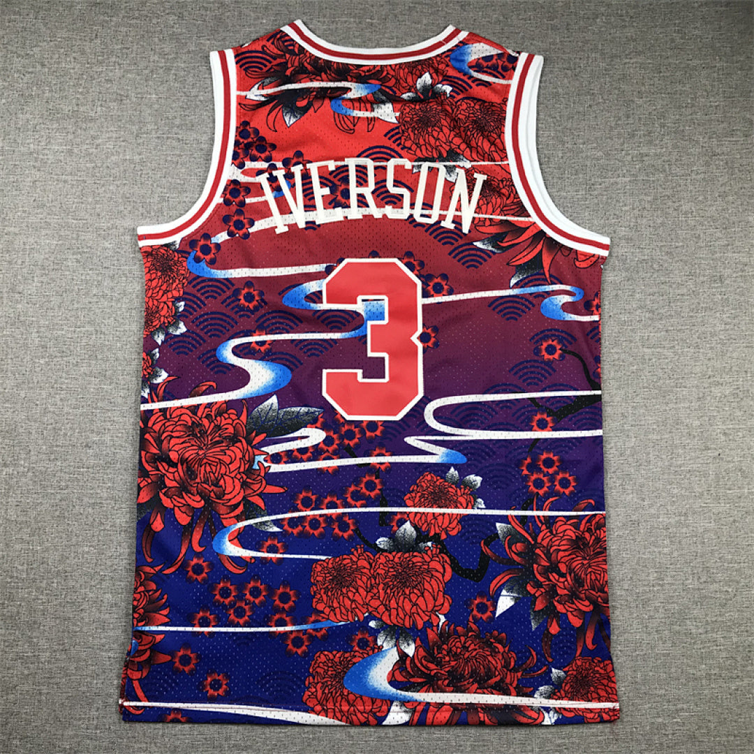 Allen Iverson #3 Philadelphia 76ers 1996-97 (Year of the Rabbit Limited Edition) Throwback  Embroidered Jersey