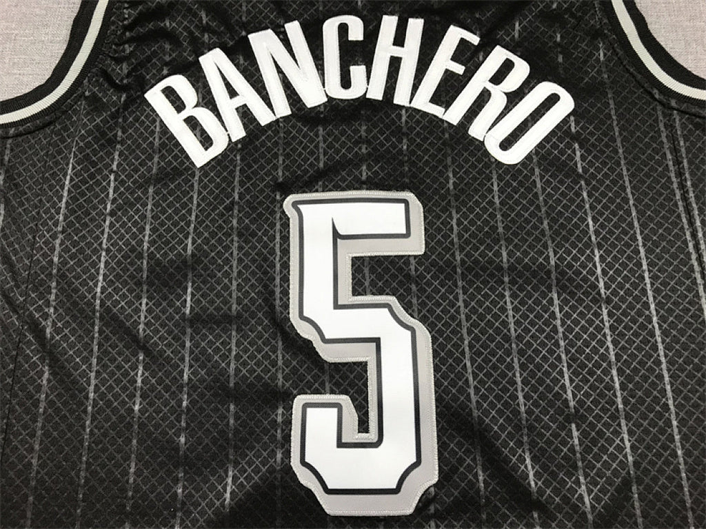 Paolo Banchero#5 Orlando Magic 2024 Black City Edition Swingman Embroidered Jersey