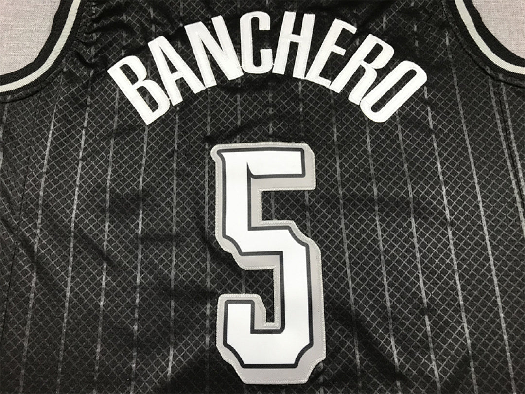 Paolo Banchero#5 Orlando Magic 2024 Black City Edition Swingman Embroidered Jersey