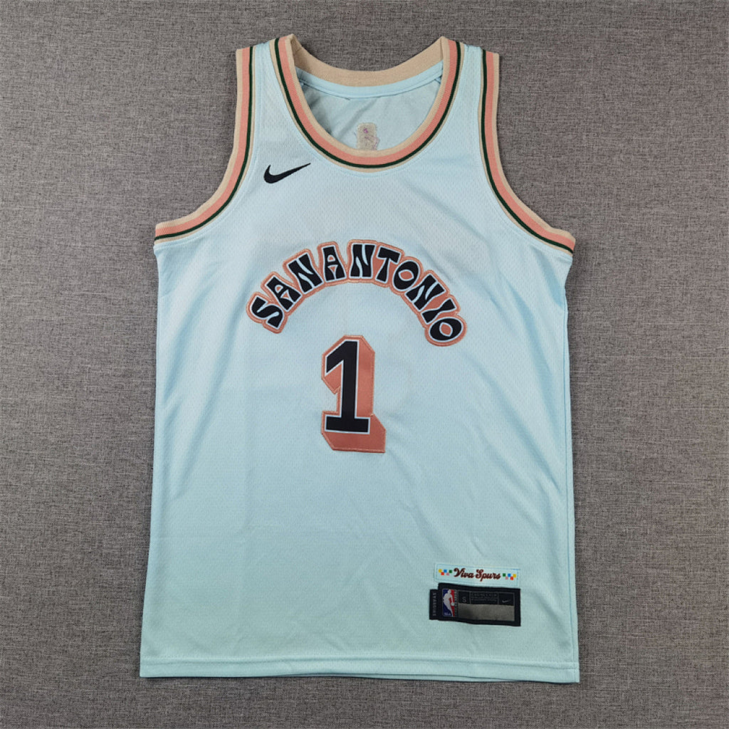 Youth Victor Wembanyama San Antonio Spurs #1  Embroidered Jersey