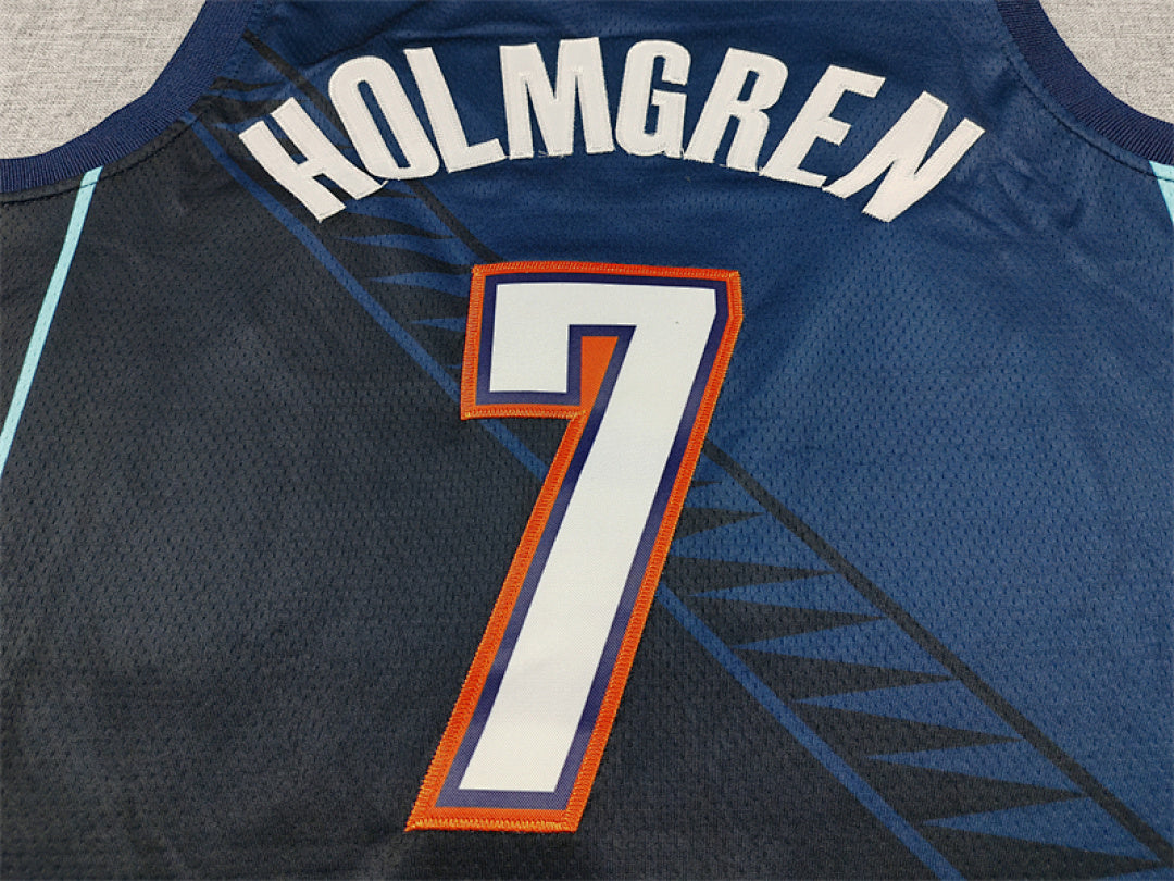 Chet Holmgren#7 Oklahoma City Thunder 2026 Blue City Edition Swingman Embroidered Jersey